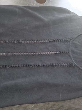 Vintage ~ Max Studio Black Knit Top with Ladder Stitch Detail